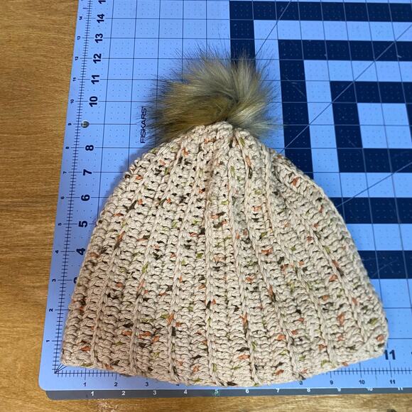 Crochet Beanie Women Chunky Cotton Winter Hat Pom Pom Holiday Gift Cozy Beanies - Picture 4 of 5